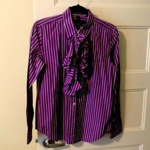 Ralph Lauren button down with front ruffle